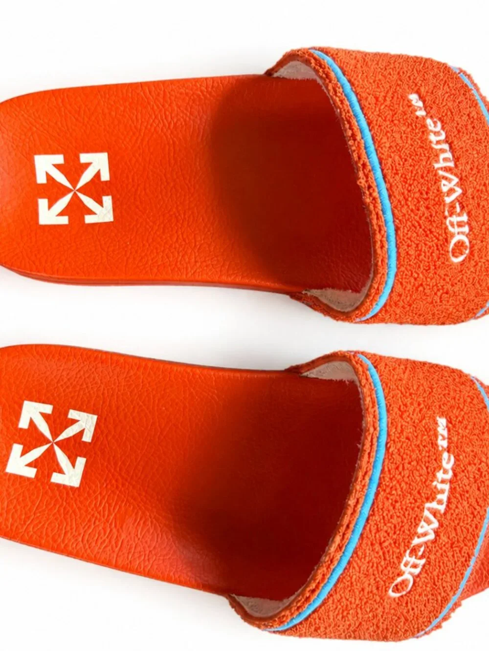 NWT Off-White Towel Embroidery Slides Orange Men’s US 9.5 EU 43
